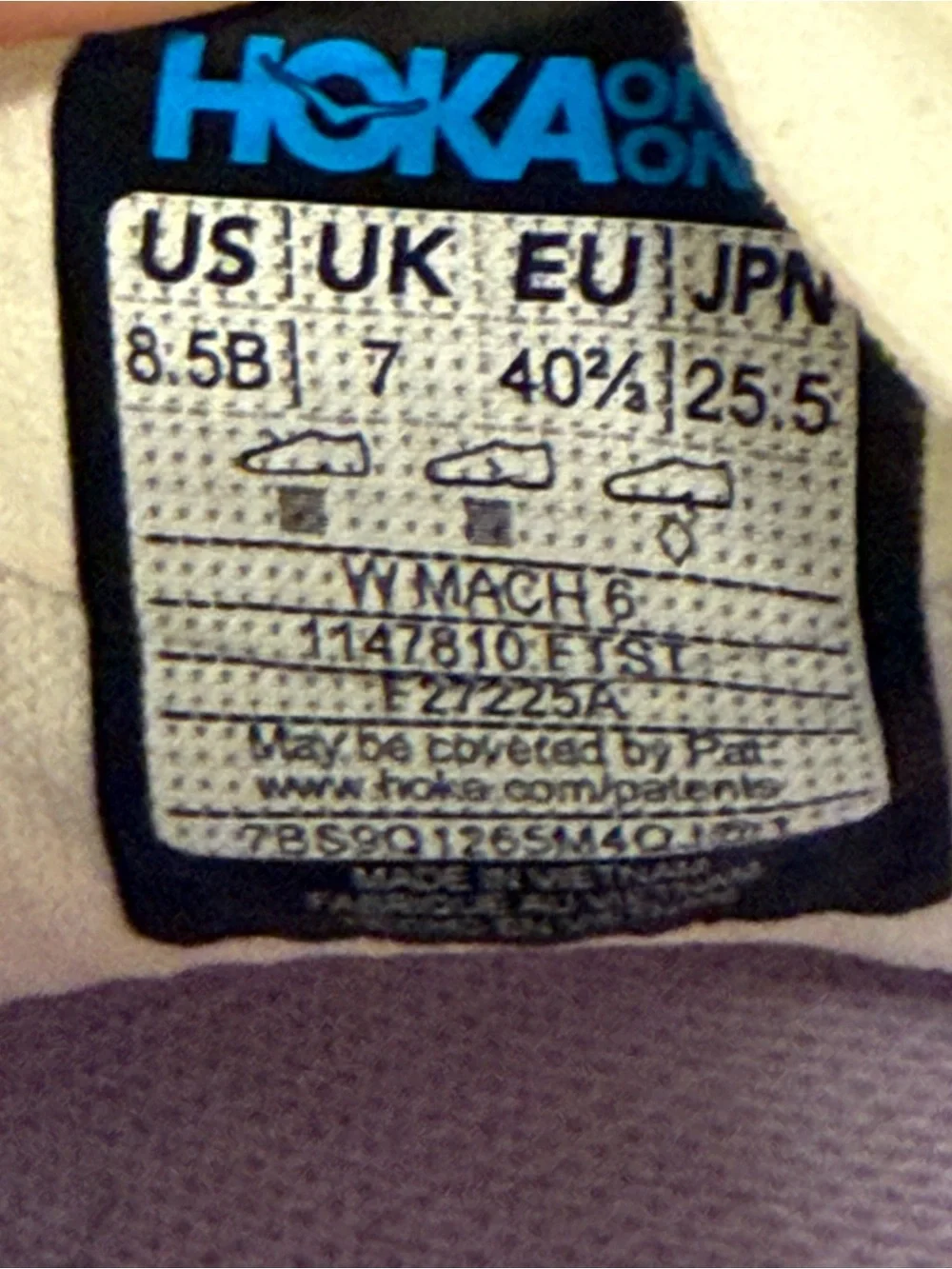 Hoka White Running Shoes with Yellow Laces & Pastel Gradient Midsole - Picture 7 of 7